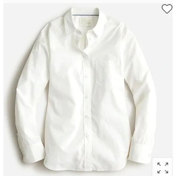 J. Crew Tops - J.Crew $98 Petite Relaxed Fit Crisp Cotton Shirt Size P12 AW717 Monogrammed
